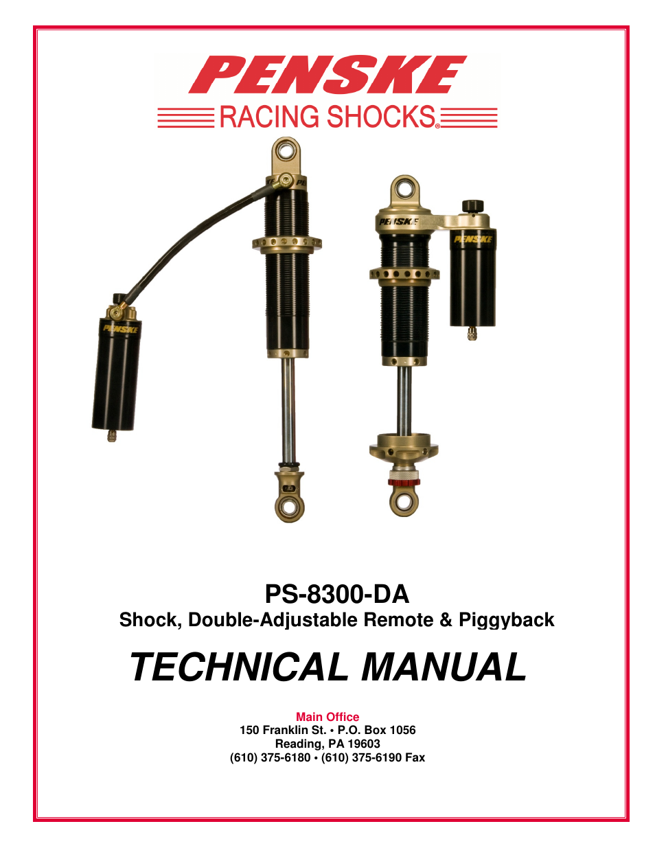 Penske Racing Shocks 8300-DA User Manual | 12 pages