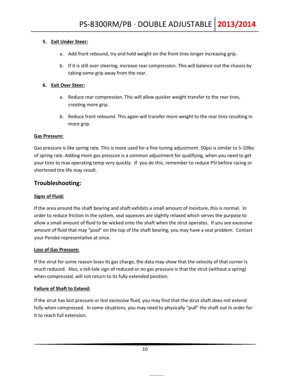 Penske Racing Shocks 8300-DA User Manual | Page 10 / 12
