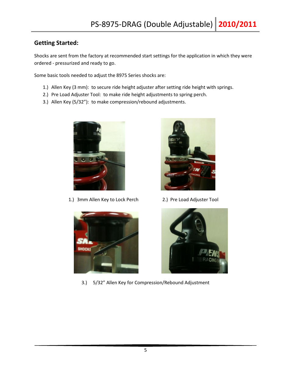 Penske Racing Shocks 8975-DRAG User Manual | Page 5 / 18