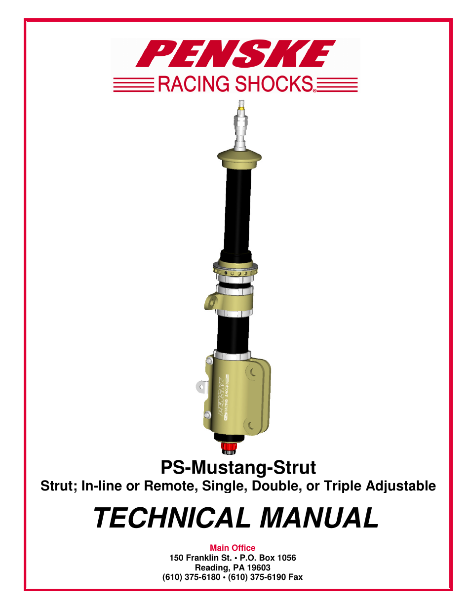 Penske Racing Shocks PS-Mustang-Strut User Manual | 19 pages