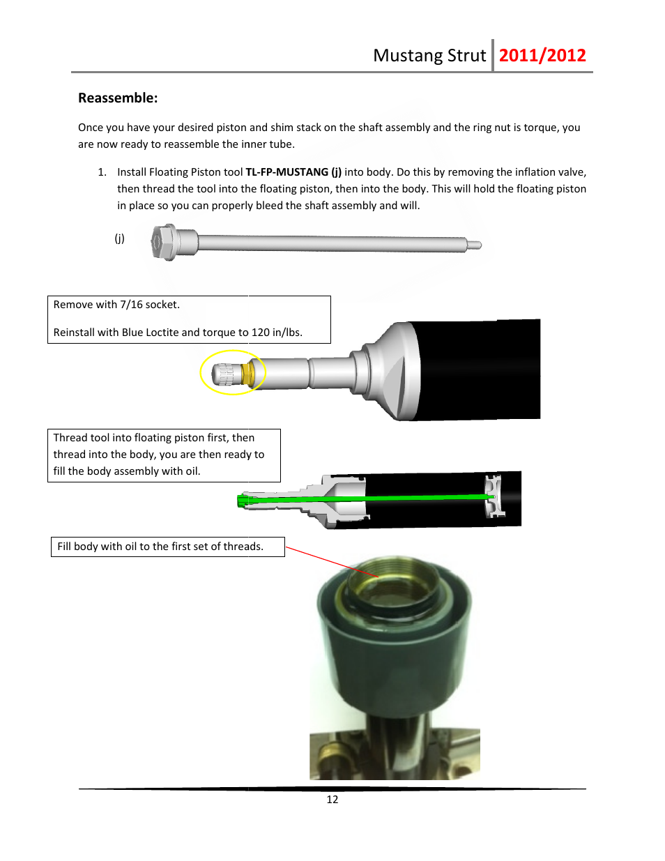 Mustang strut | Penske Racing Shocks PS-Mustang-Strut User Manual | Page 12 / 19
