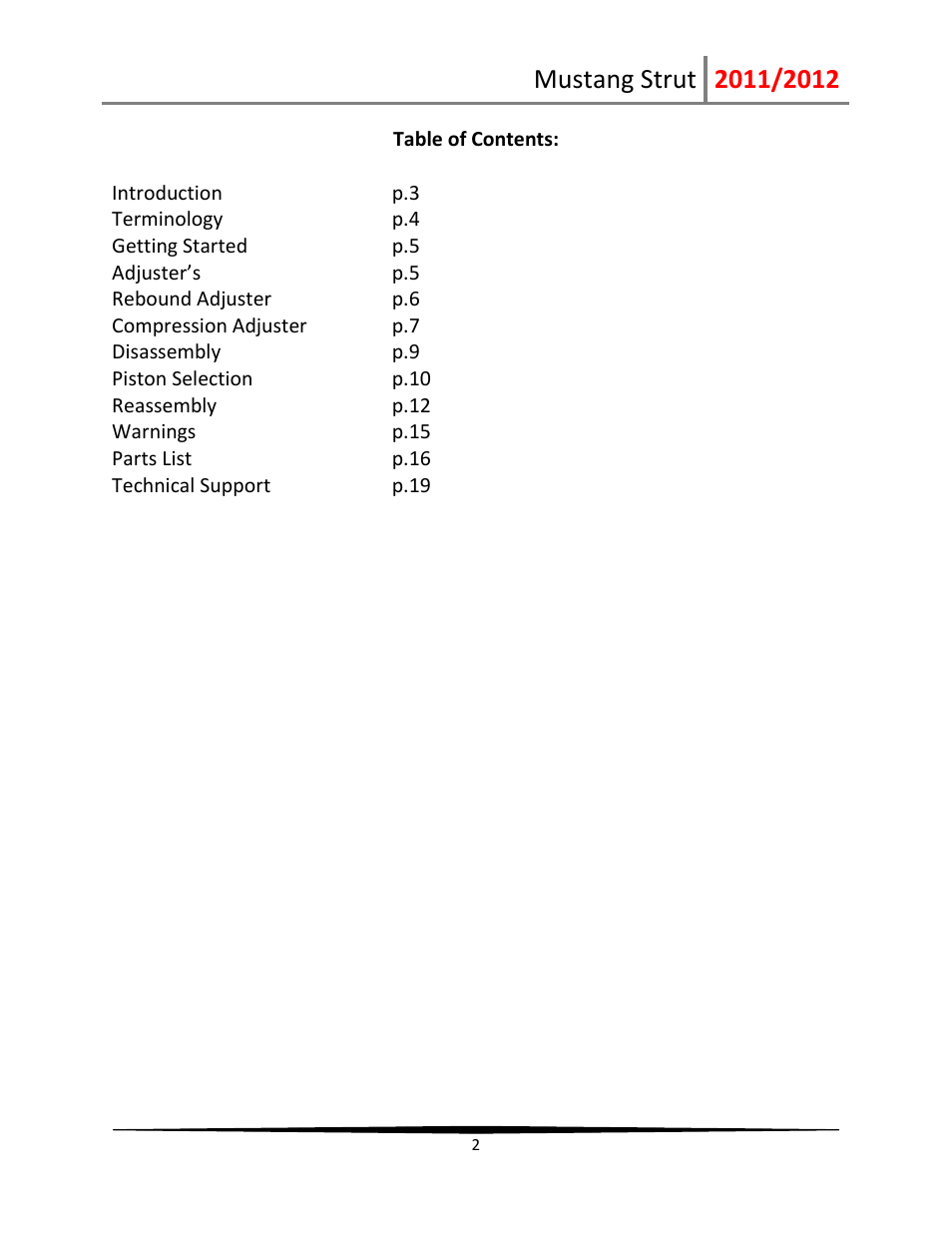 Penske Racing Shocks PS-Mustang-Strut User Manual | Page 2 / 19