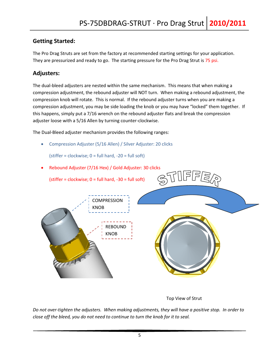 Penske Racing Shocks 75DBDRAG-STRUT User Manual | Page 5 / 11
