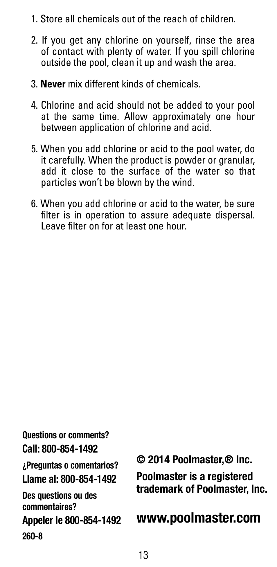Poolmaster 22280 5-Way Test Kit User Manual | Page 15 / 15