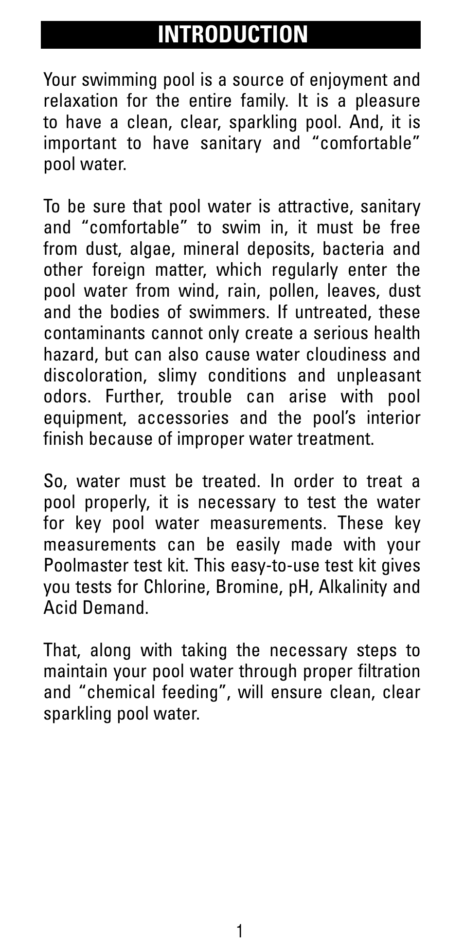 Introduction | Poolmaster 22280 5-Way Test Kit User Manual | Page 3 / 15