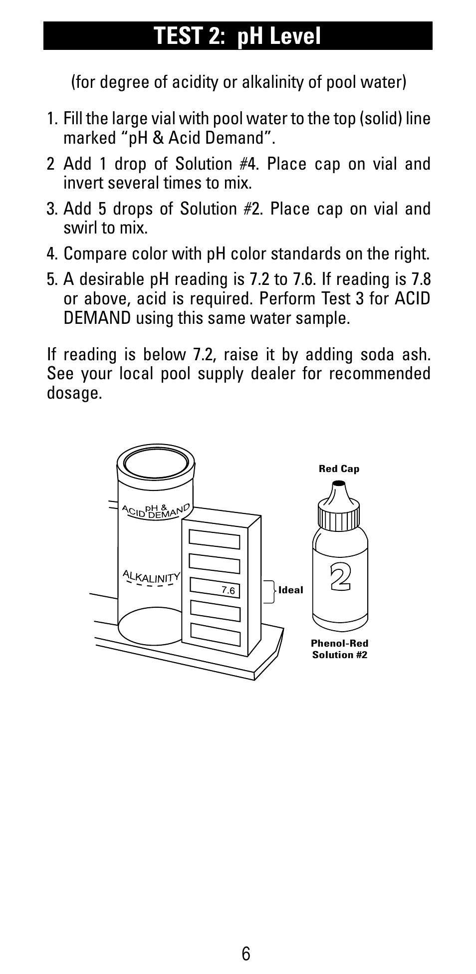 Test 2: ph level | Poolmaster 22280 5-Way Test Kit User Manual | Page 8 / 15