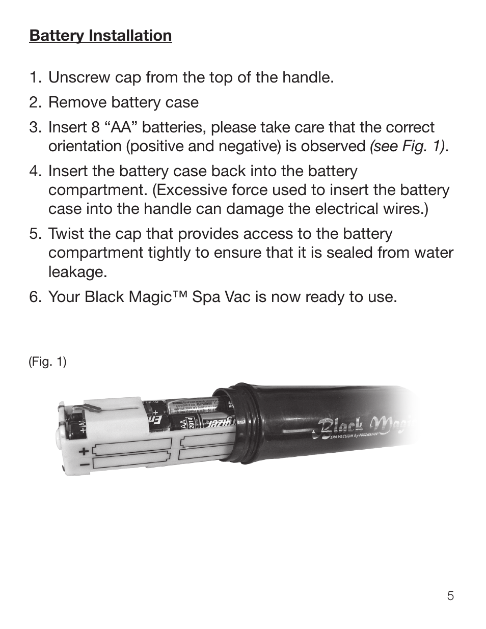 Poolmaster 28200 Black Magic Spa Vac User Manual | Page 5 / 12