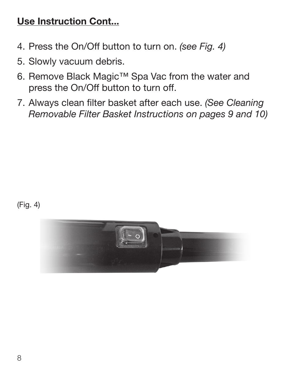 Poolmaster 28200 Black Magic Spa Vac User Manual | Page 8 / 12