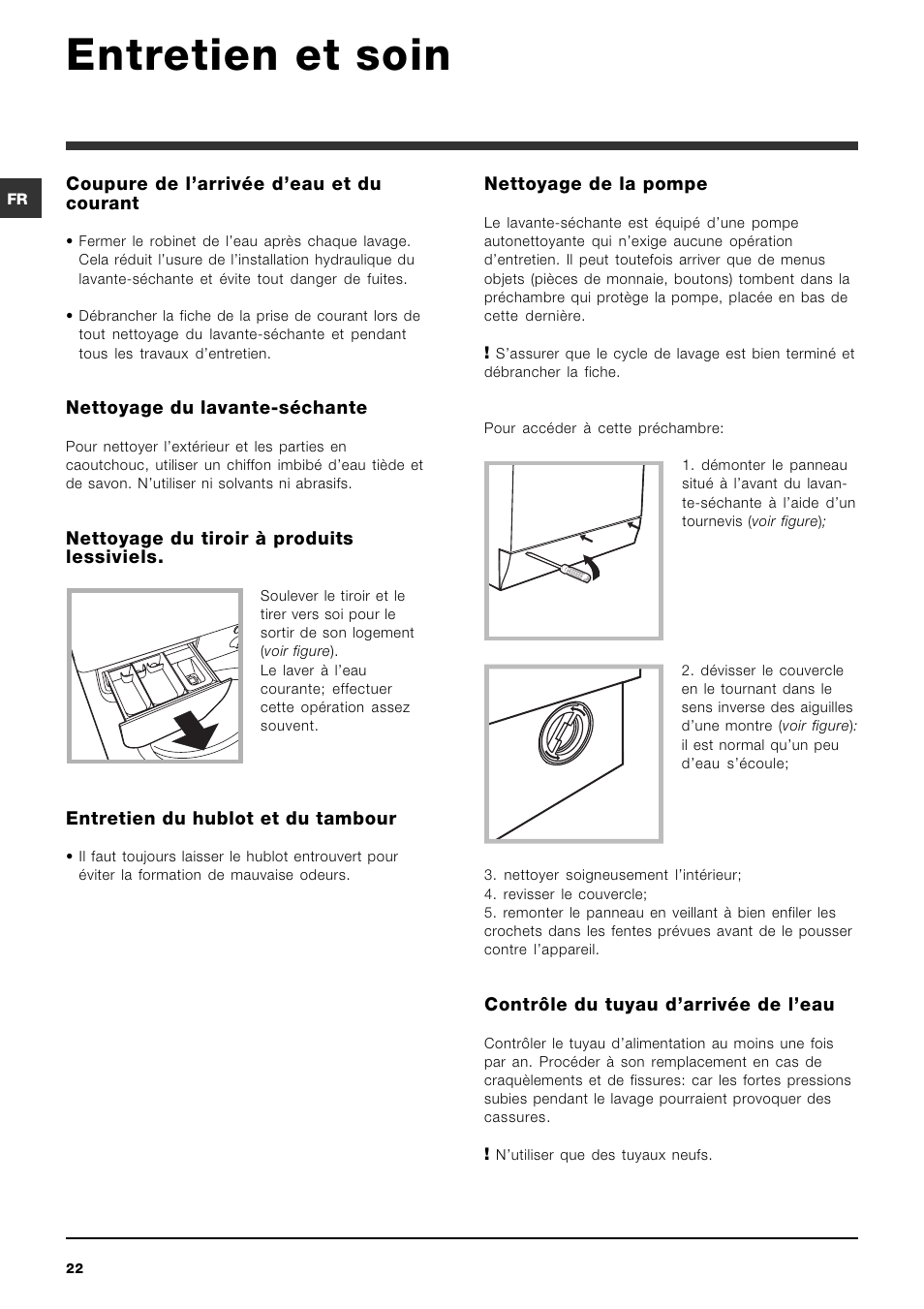 Entretien et soin | Indesit IWDC 6125 User Manual | Page 22 / 84