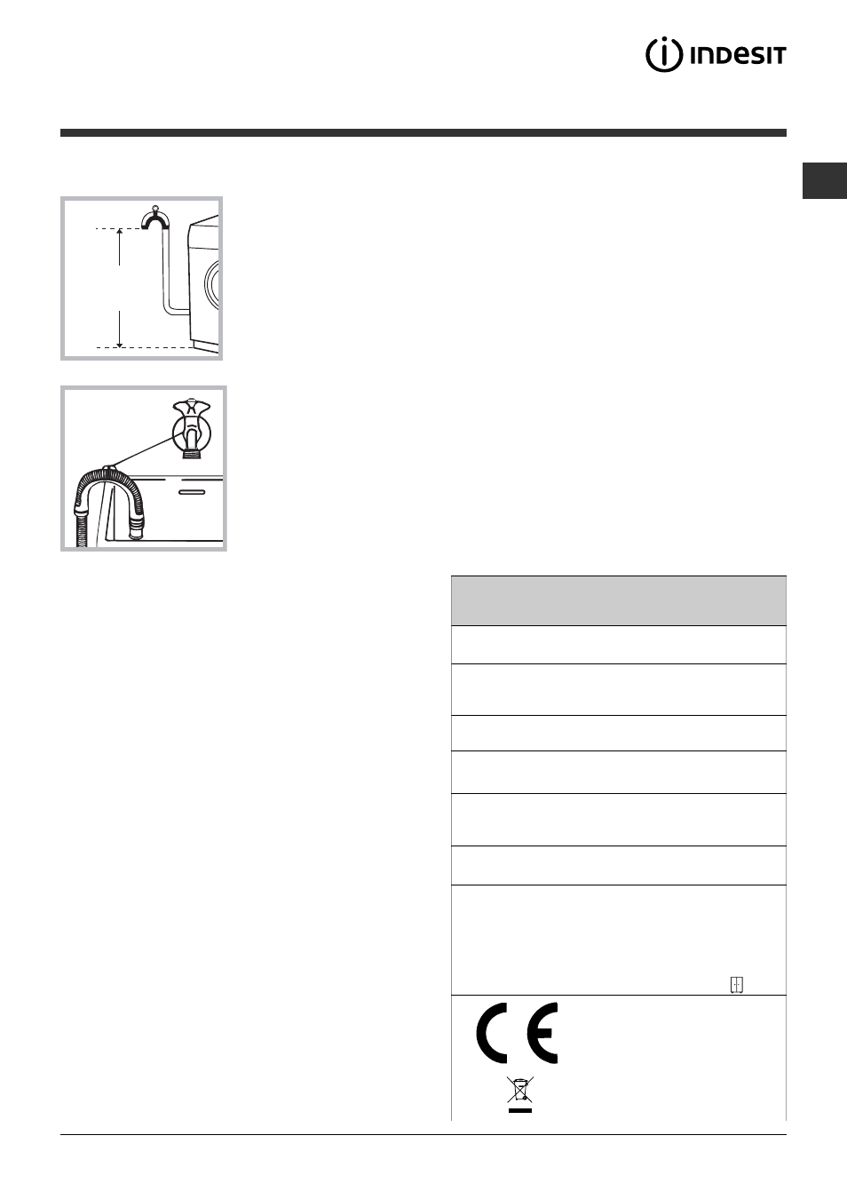 Ensimmäinen pesujakso, Tekniset tiedot | Indesit IWDC 6125 User Manual | Page 51 / 84