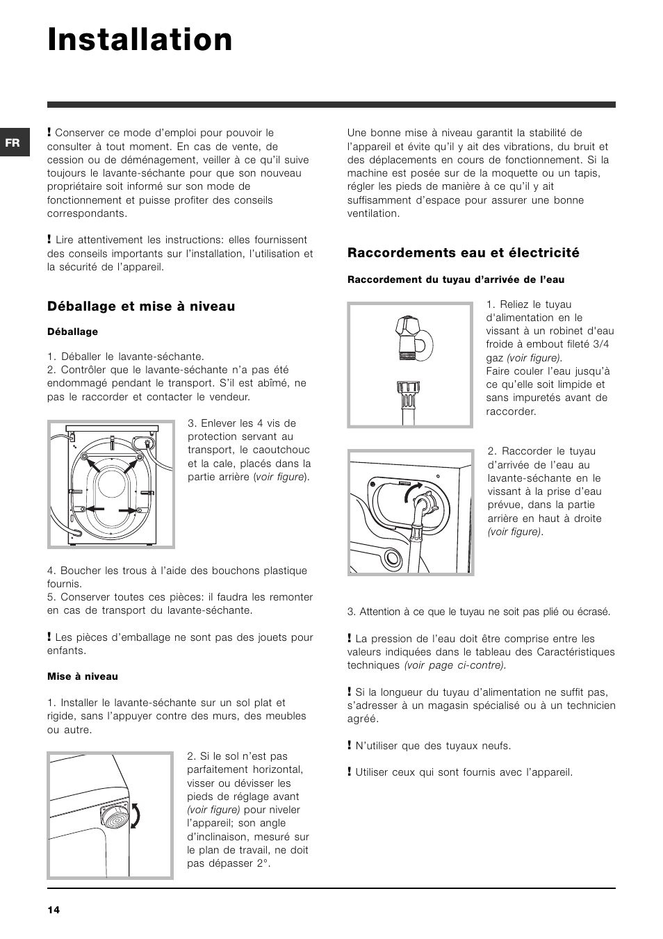 Installation | Indesit IWDE 7145 User Manual | Page 14 / 60