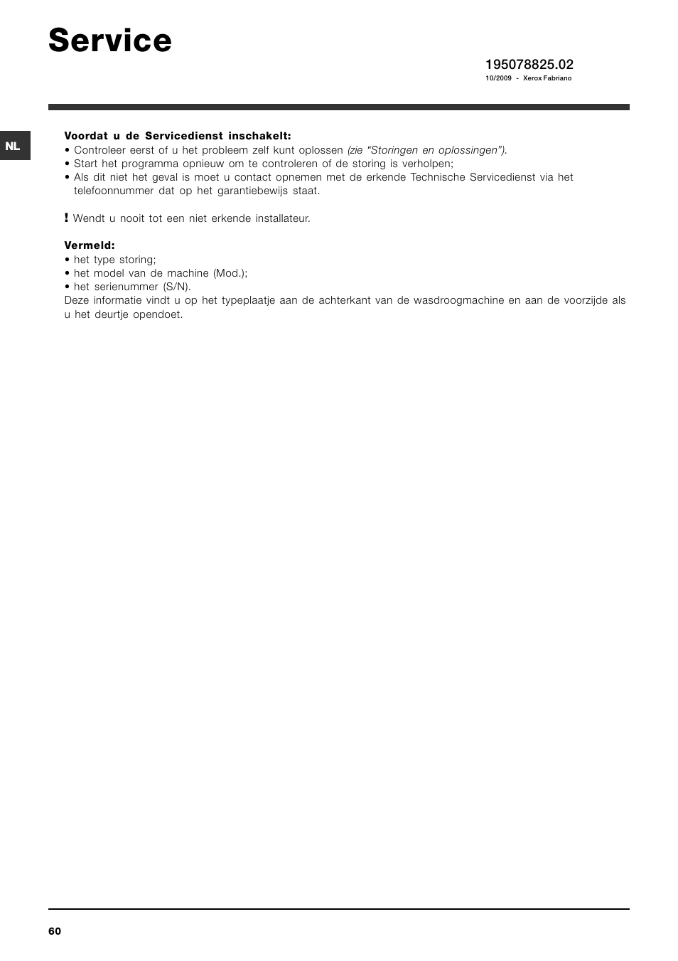 Service | Indesit IWDE 7145 User Manual | Page 60 / 60