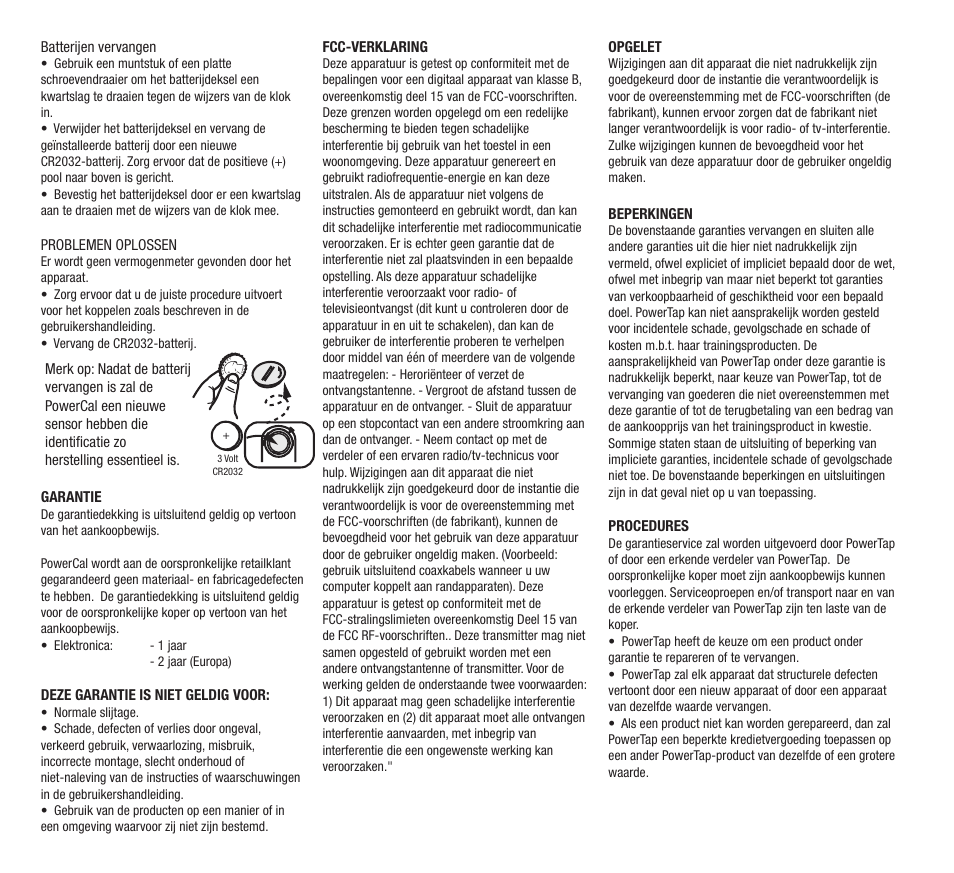 PowerTap PowerCal User Manual | Page 12 / 12