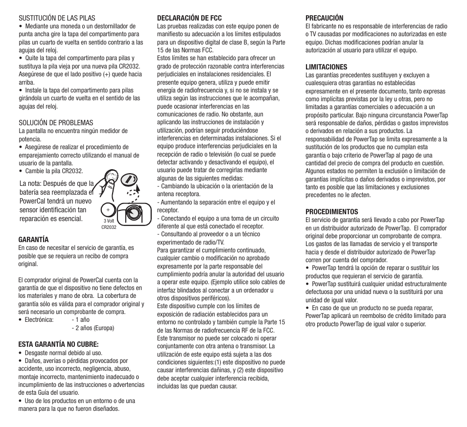 PowerTap PowerCal User Manual | Page 6 / 12