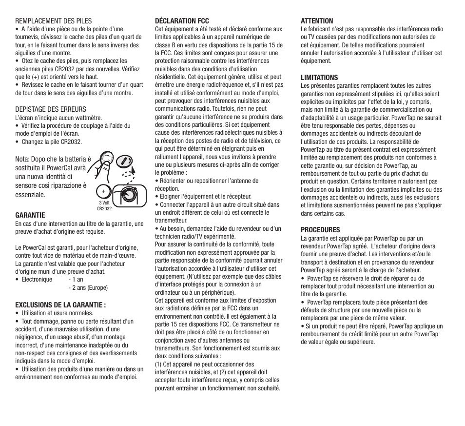 PowerTap PowerCal User Manual | Page 8 / 12