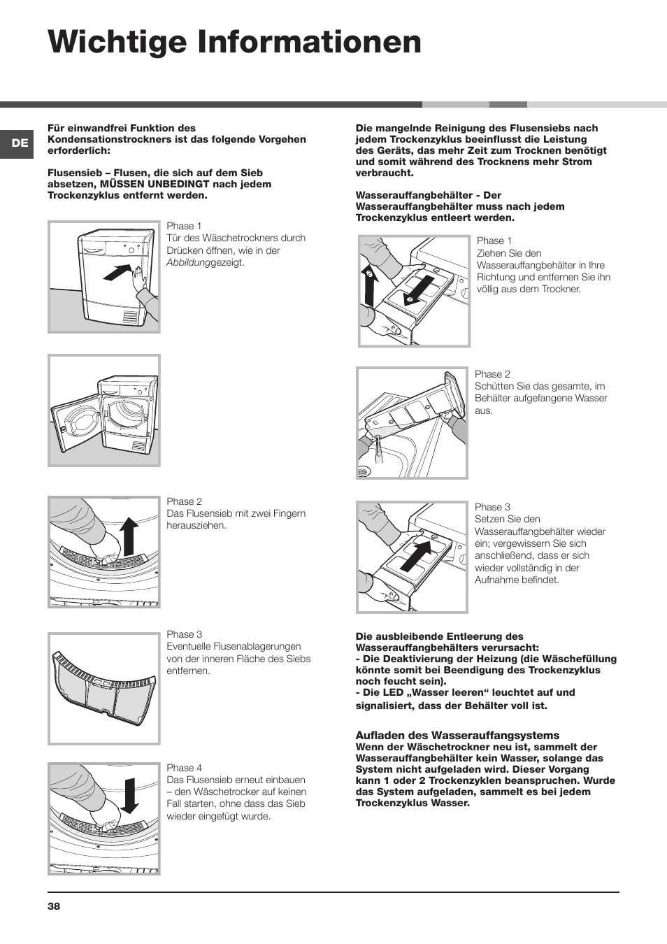 Wichtige informationen | Indesit IDC 75 User Manual | Page 38 / 84