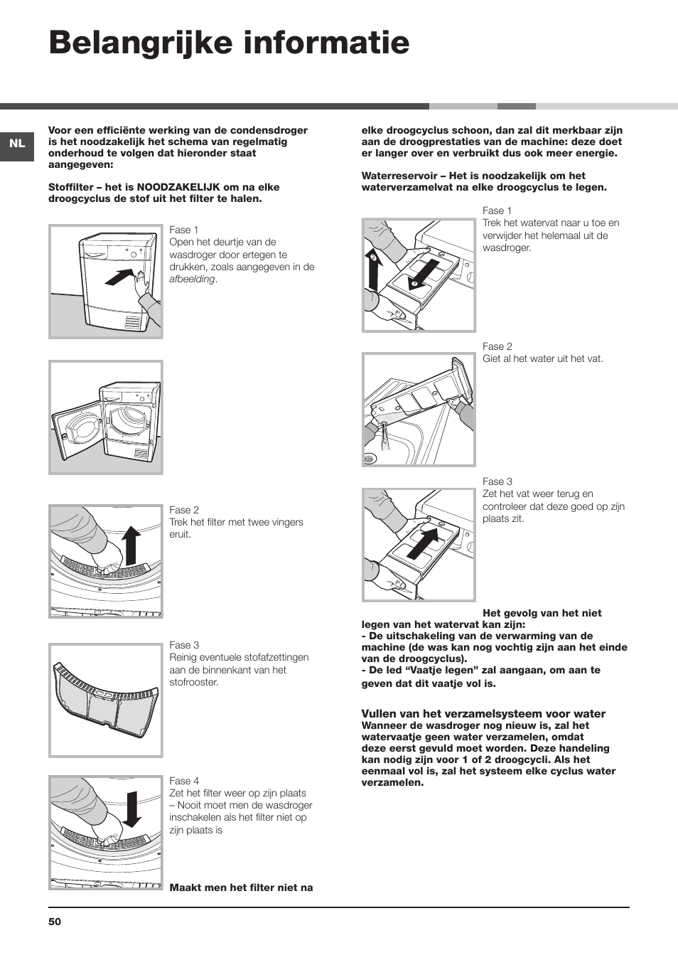 Belangrijke informatie | Indesit IDC 75 User Manual | Page 50 / 84