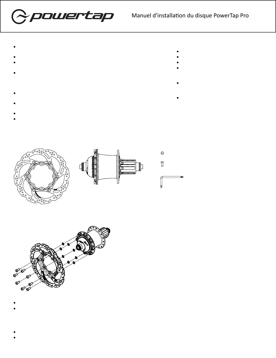 21609_fr, Manuel d'installaɵon du disque powertap pro | PowerTap MTB Disc Hub User Manual | Page 3 / 6