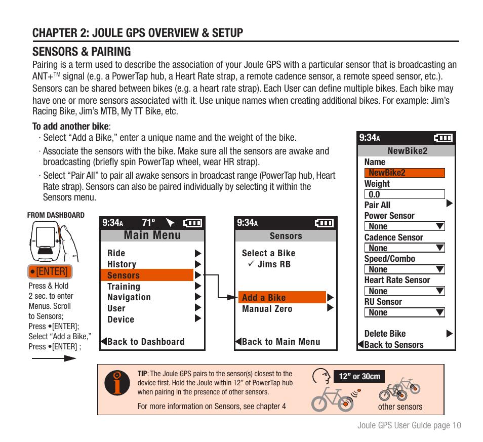 Main menu | PowerTap Joule GPS User Guide User Manual | Page 10 / 67