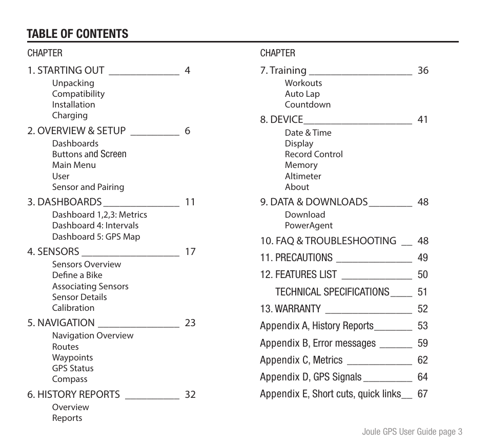 PowerTap Joule GPS User Guide User Manual | Page 3 / 67