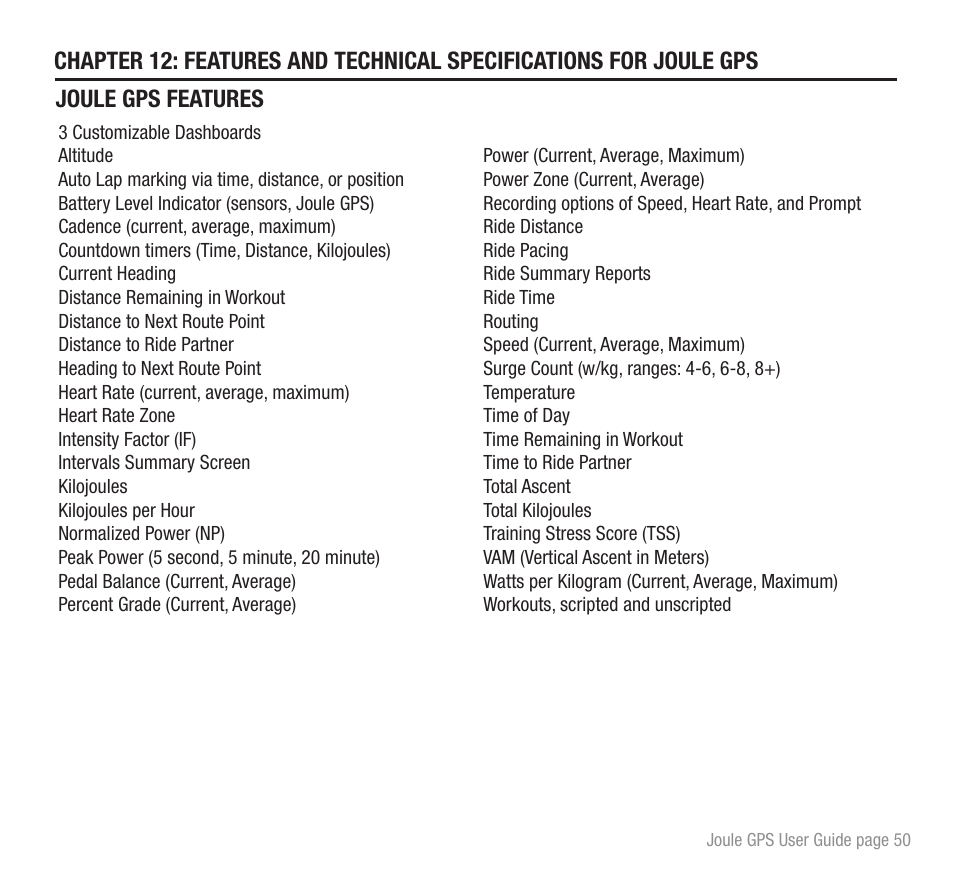 PowerTap Joule GPS User Guide User Manual | Page 50 / 67