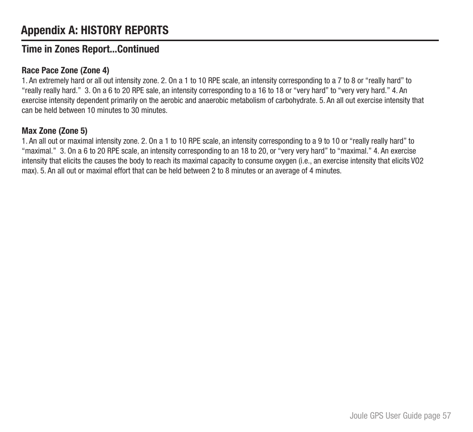 Appendix a: history reports | PowerTap Joule GPS User Guide User Manual | Page 57 / 67