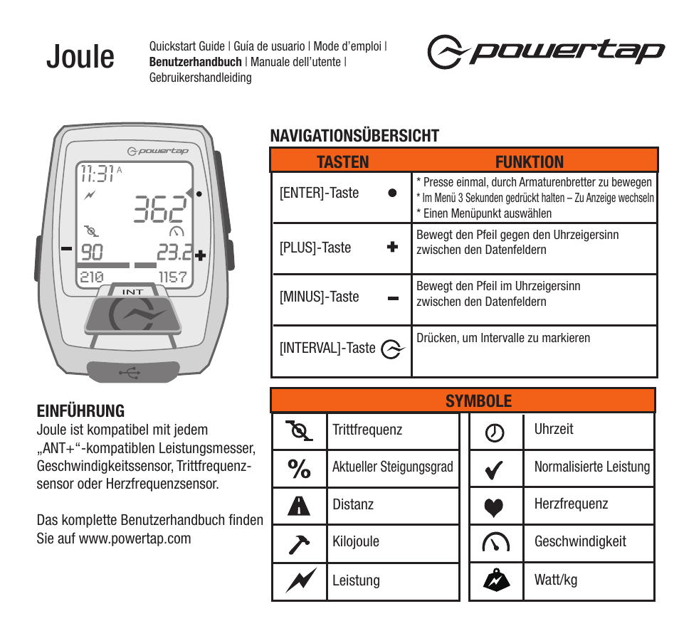 Joule | PowerTap Joule Quick Start User Manual | Page 13 / 24