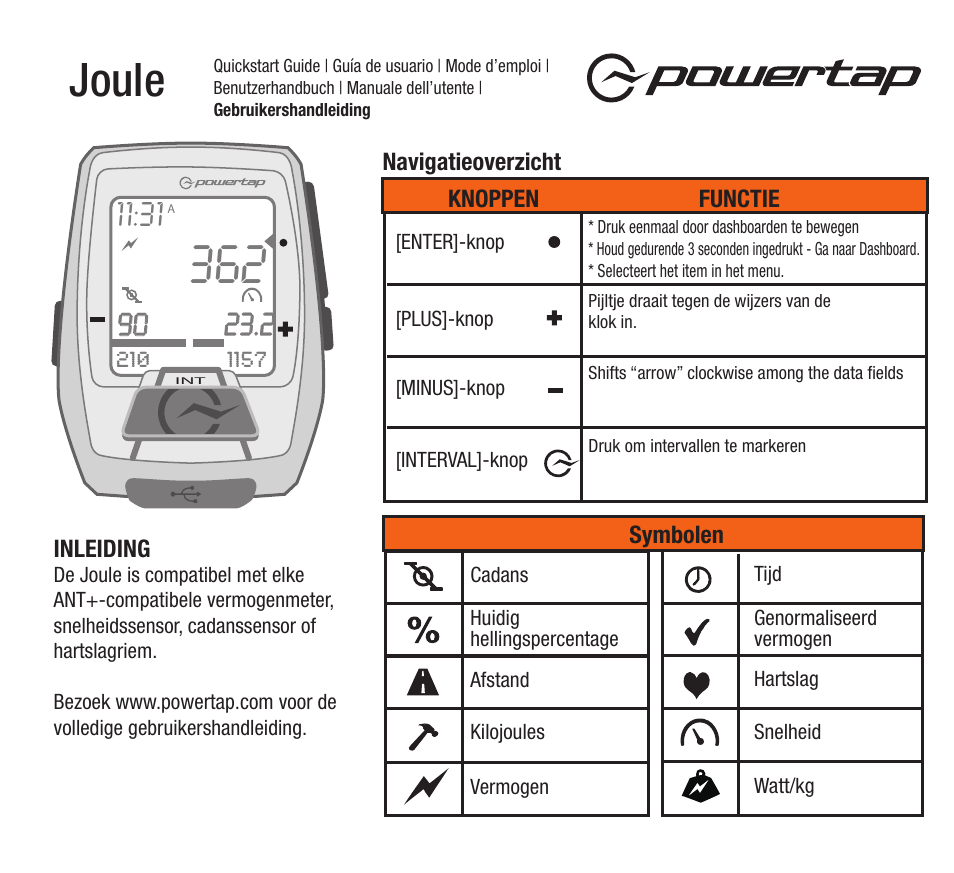 Joule | PowerTap Joule Quick Start User Manual | Page 21 / 24