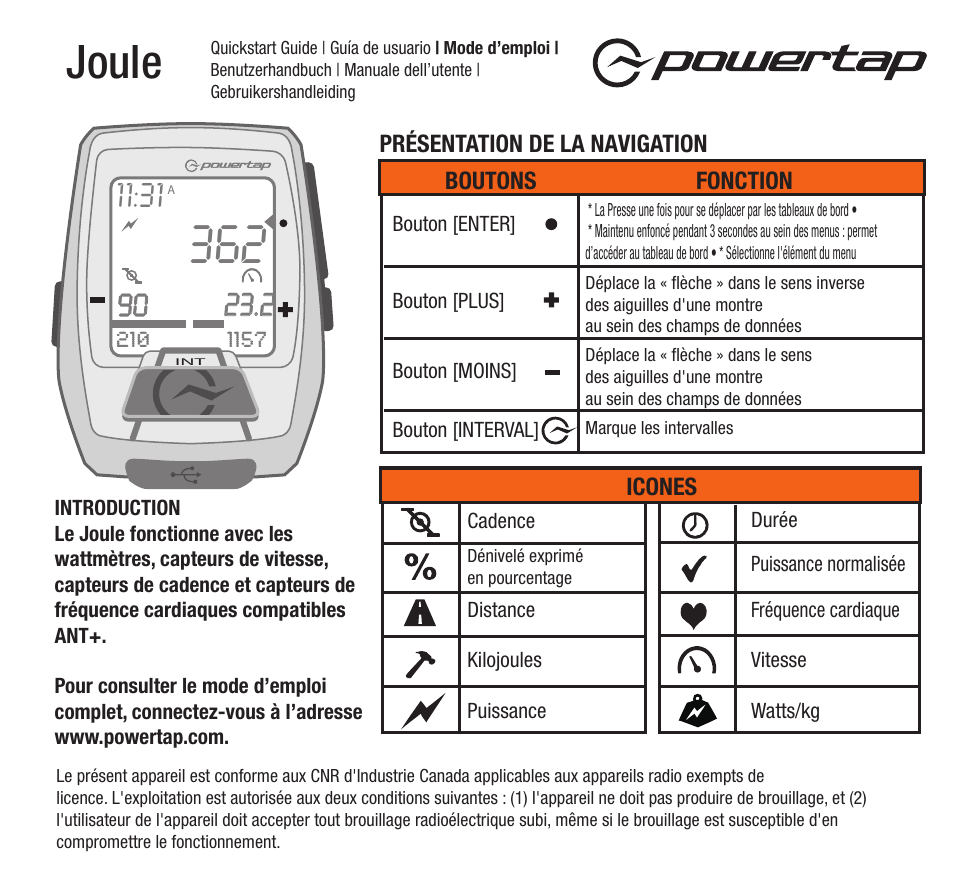 Joule | PowerTap Joule Quick Start User Manual | Page 9 / 24