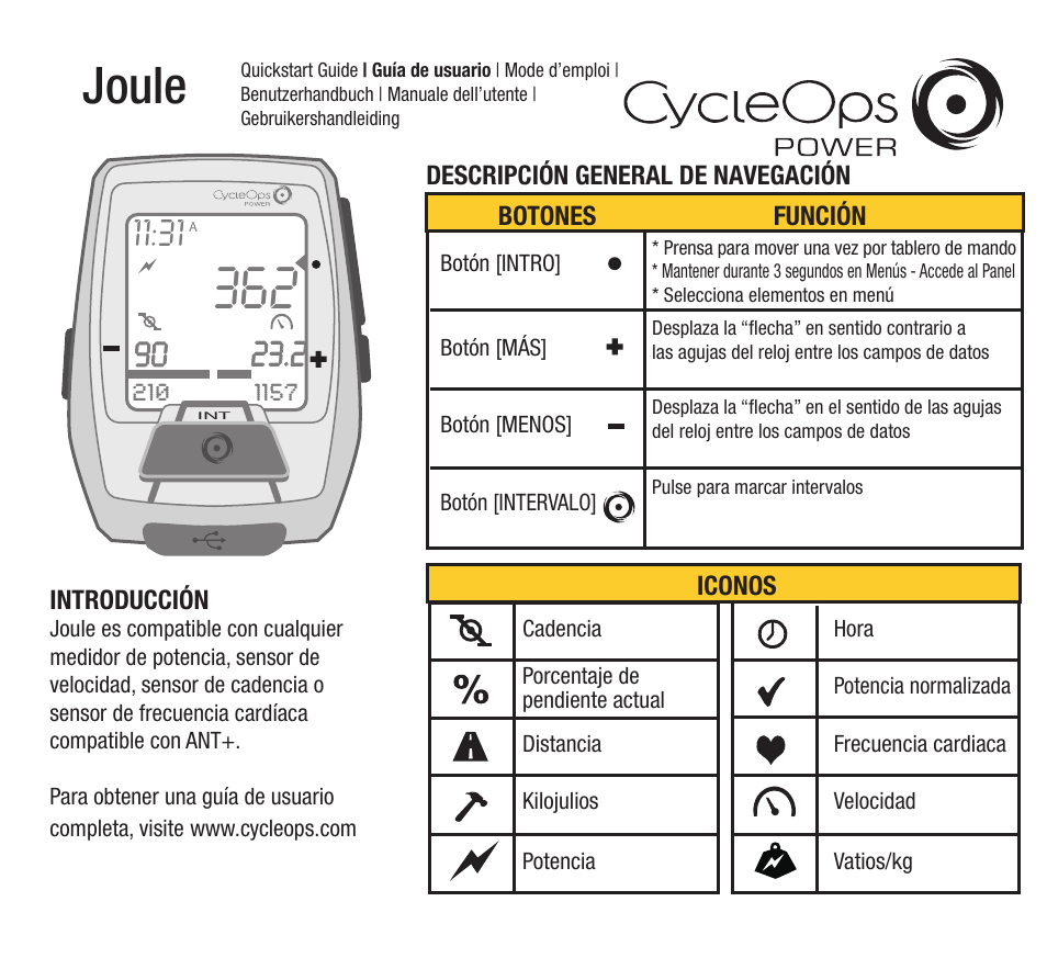 Joule | PowerTap Joule 2012 Quick Start User Manual | Page 5 / 24