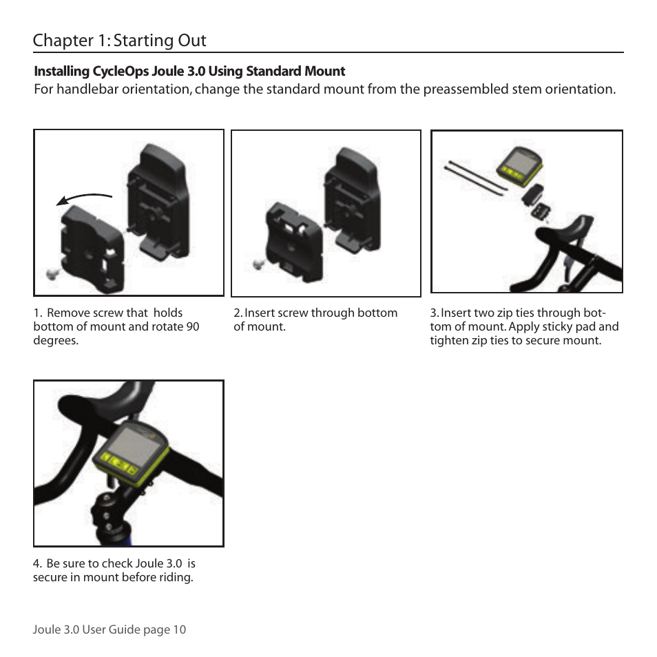 Chapter 1: starting out | PowerTap Joule 3.0 User Manual | Page 10 / 84