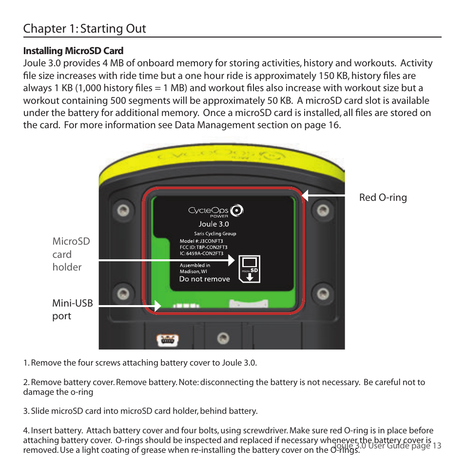 Chapter 1: starting out | PowerTap Joule 3.0 User Manual | Page 13 / 84