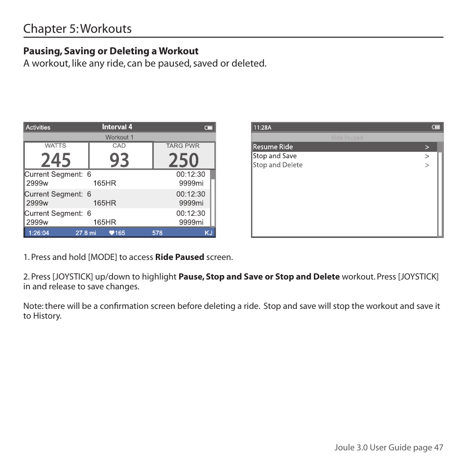 Chapter 5: workouts | PowerTap Joule 3.0 User Manual | Page 47 / 84