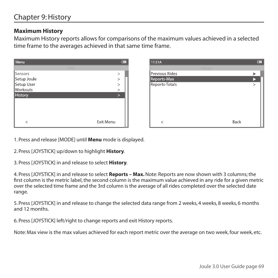 Chapter 9: history | PowerTap Joule 3.0 User Manual | Page 69 / 84