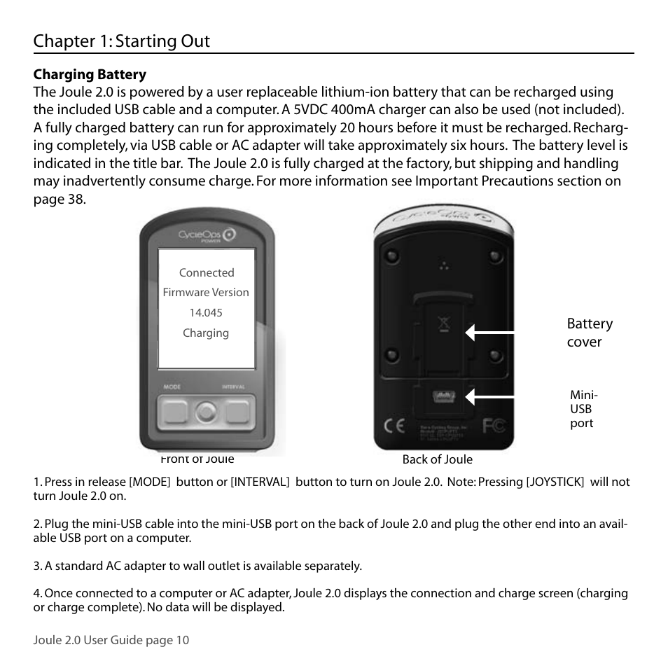 Chapter 1: starting out | PowerTap Joule 2.0 User Manual | Page 10 / 82