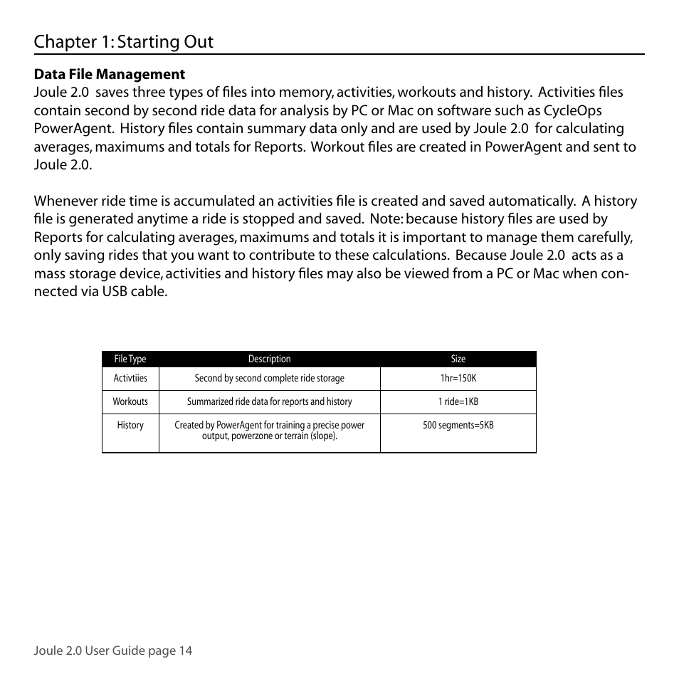 Chapter 1: starting out | PowerTap Joule 2.0 User Manual | Page 14 / 82