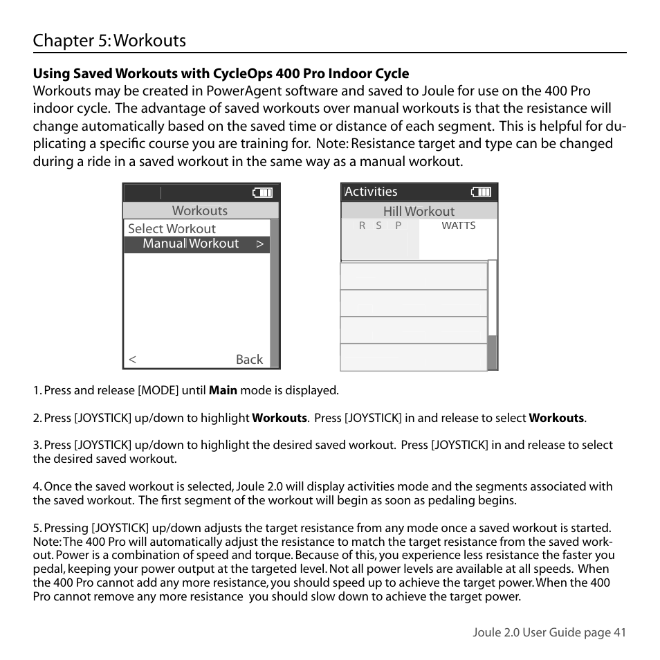 Chapter 5: workouts | PowerTap Joule 2.0 User Manual | Page 41 / 82