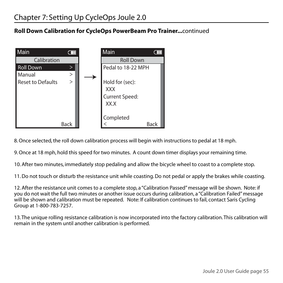Chapter 7: setting up cycleops joule 2.0 | PowerTap Joule 2.0 User Manual | Page 55 / 82