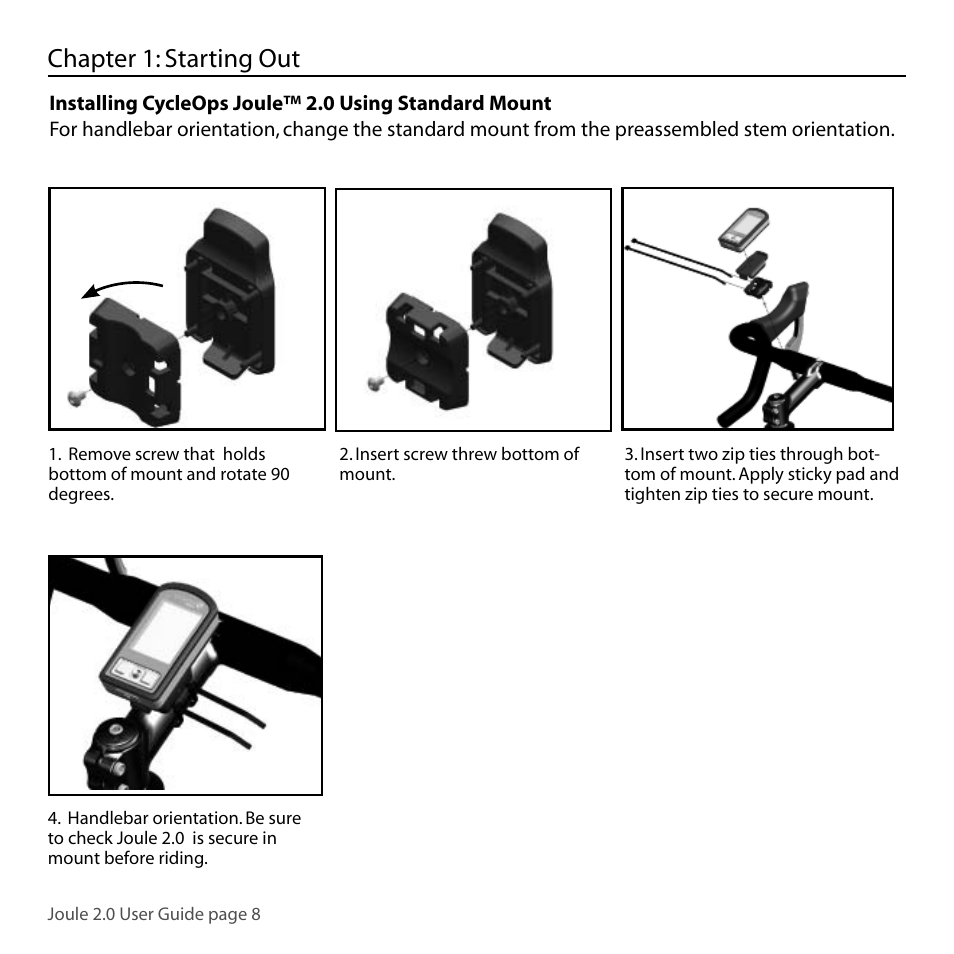 Chapter 1: starting out | PowerTap Joule 2.0 User Manual | Page 8 / 82