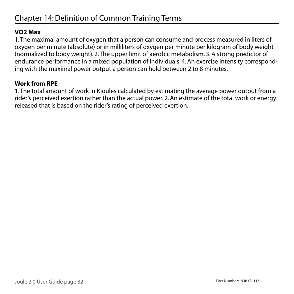 Chapter 14: defi nition of common training terms | PowerTap Joule 2.0 User Manual | Page 82 / 82