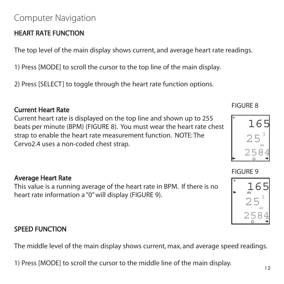 Computer navigation | PowerTap Cervo 2.4 Pro User Manual | Page 12 / 32