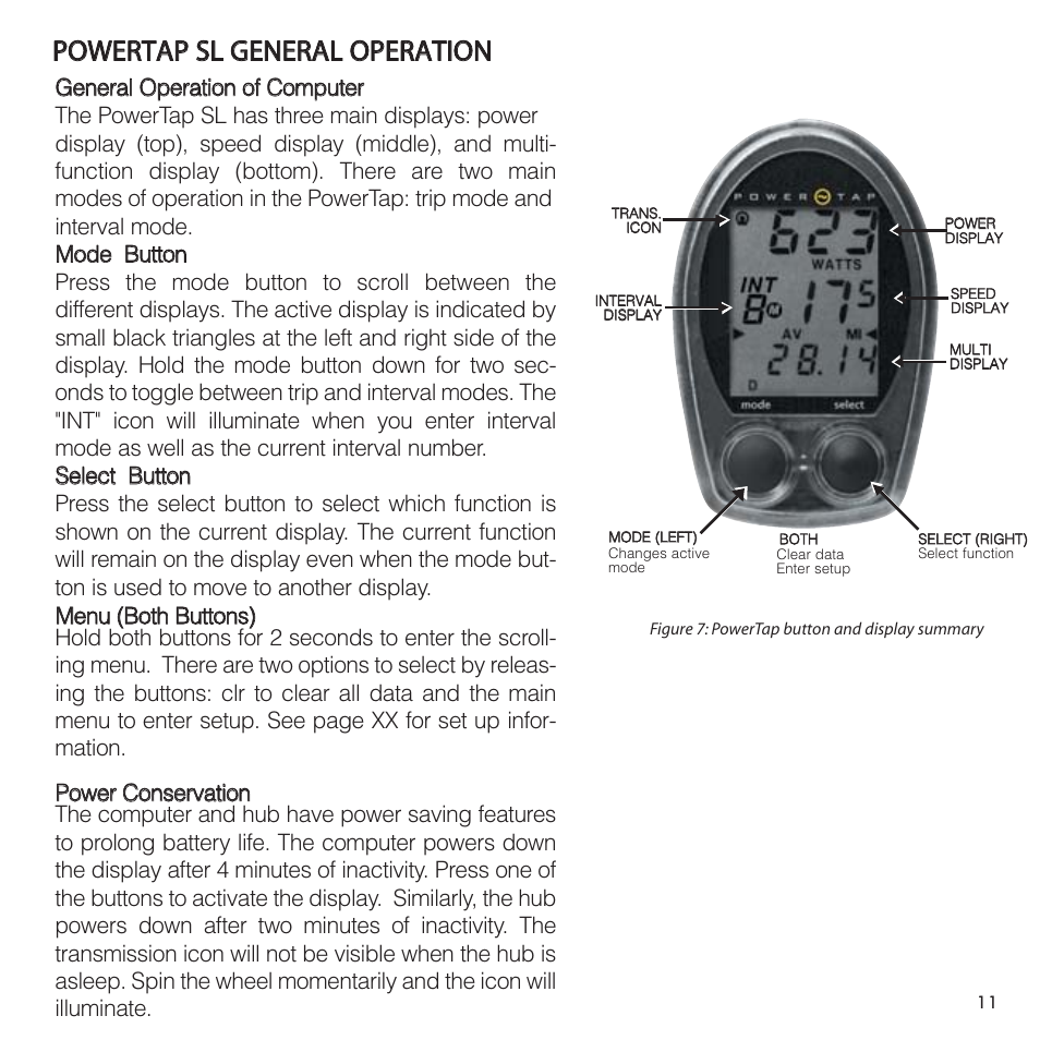 PowerTap SL User Manual | Page 11 / 39