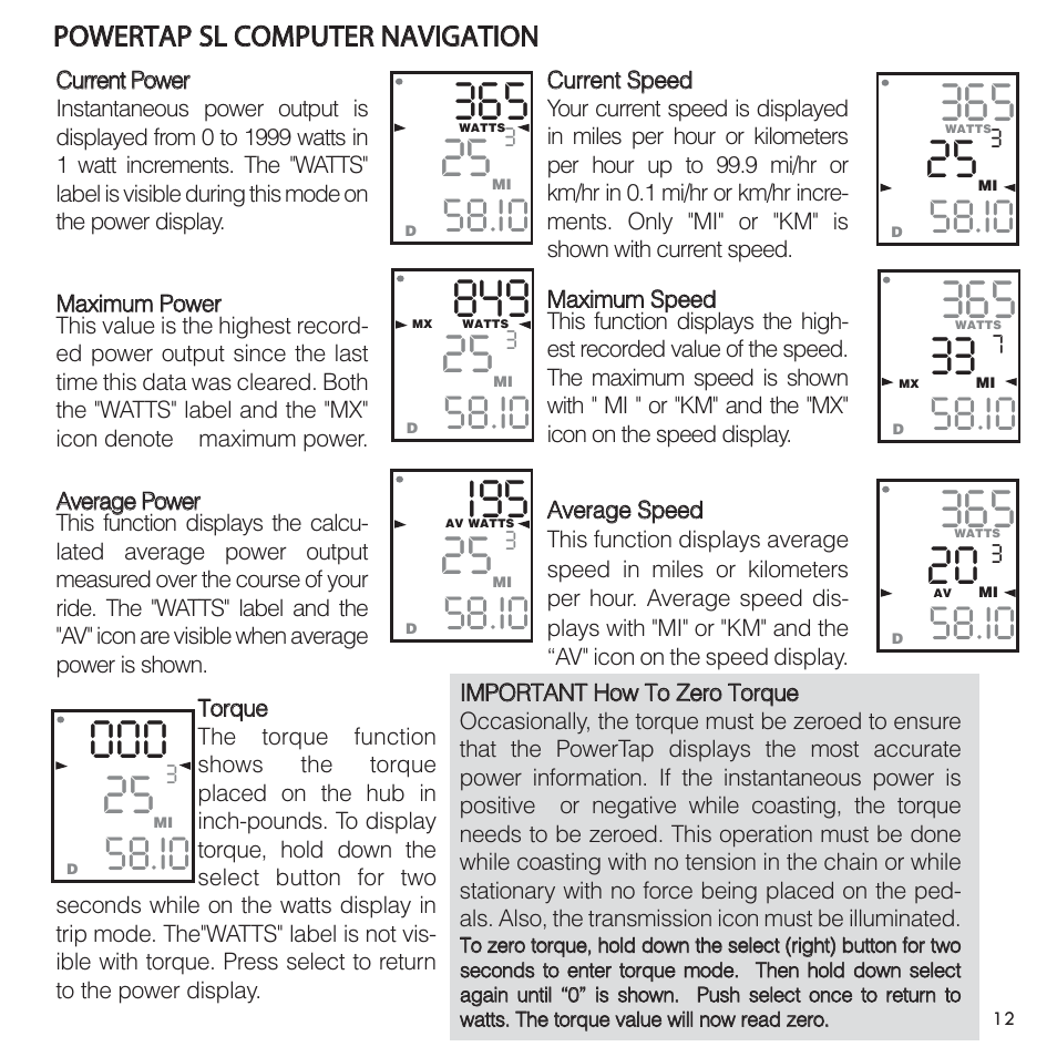 I95 25 | PowerTap SL User Manual | Page 12 / 39