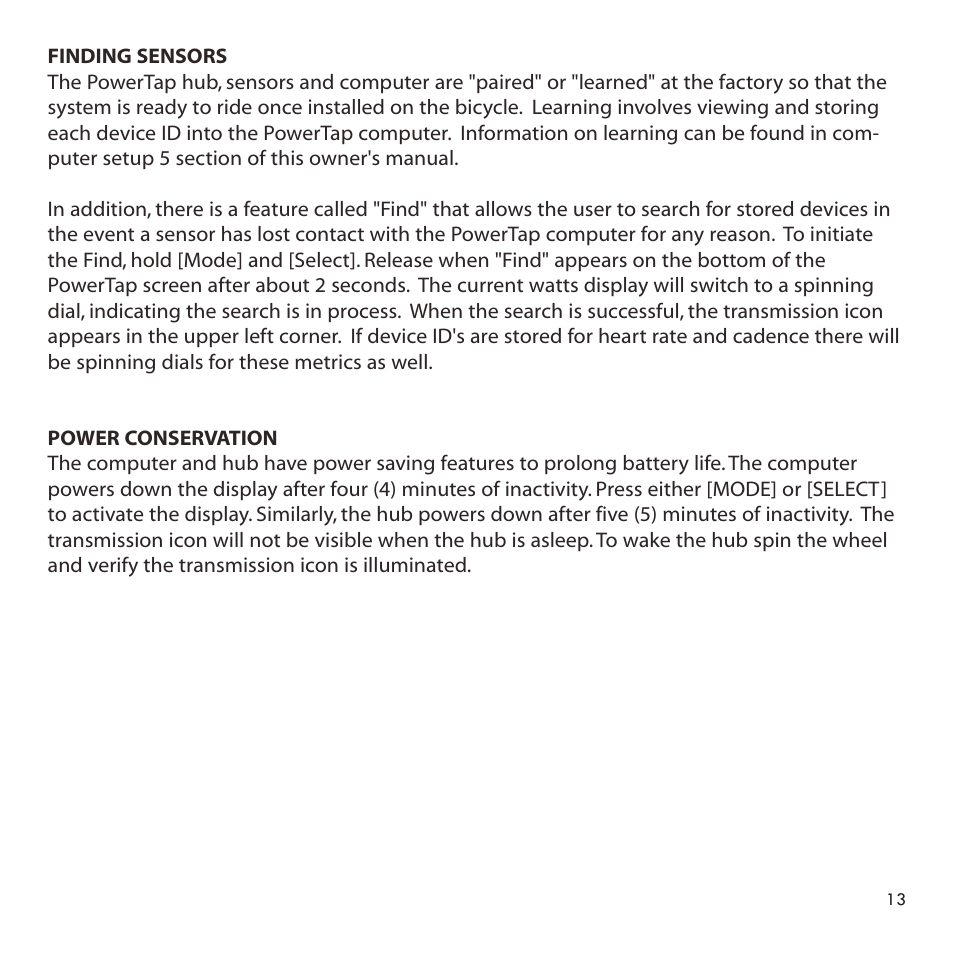 PowerTap SLC+ User Guide User Manual | Page 13 / 44