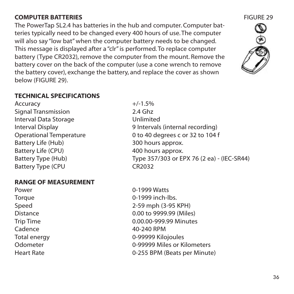 PowerTap SLC+ User Guide User Manual | Page 36 / 44