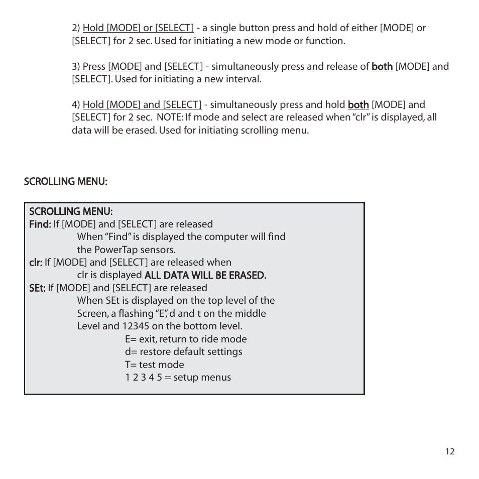 PowerTap SL 2.4 User Manual | Page 12 / 45