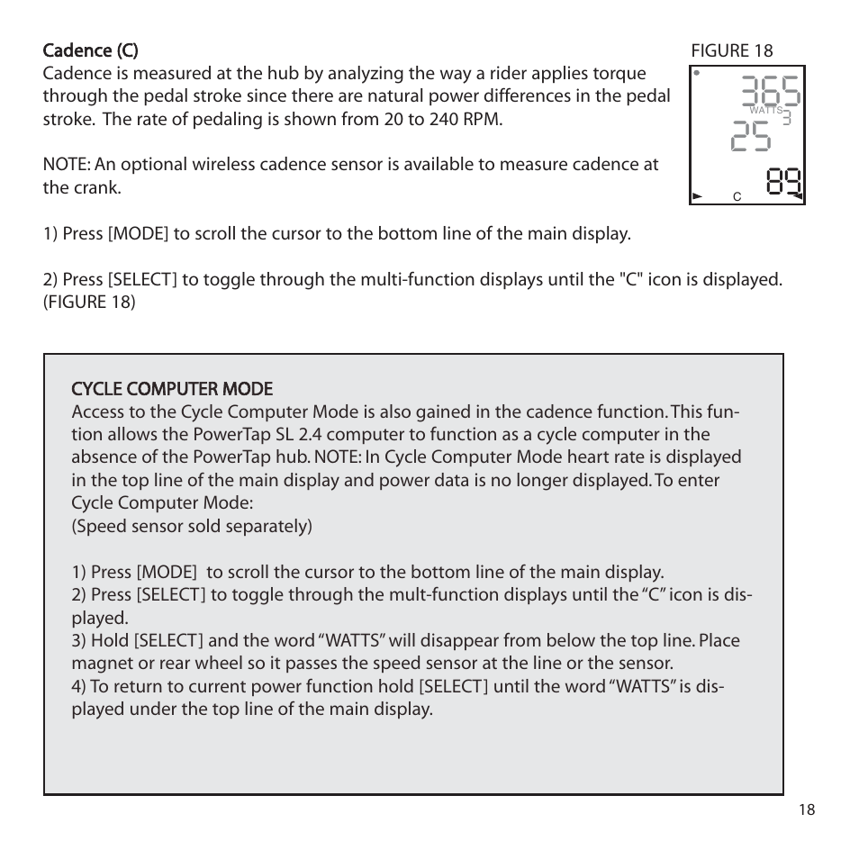 PowerTap SL 2.4 User Manual | Page 18 / 45