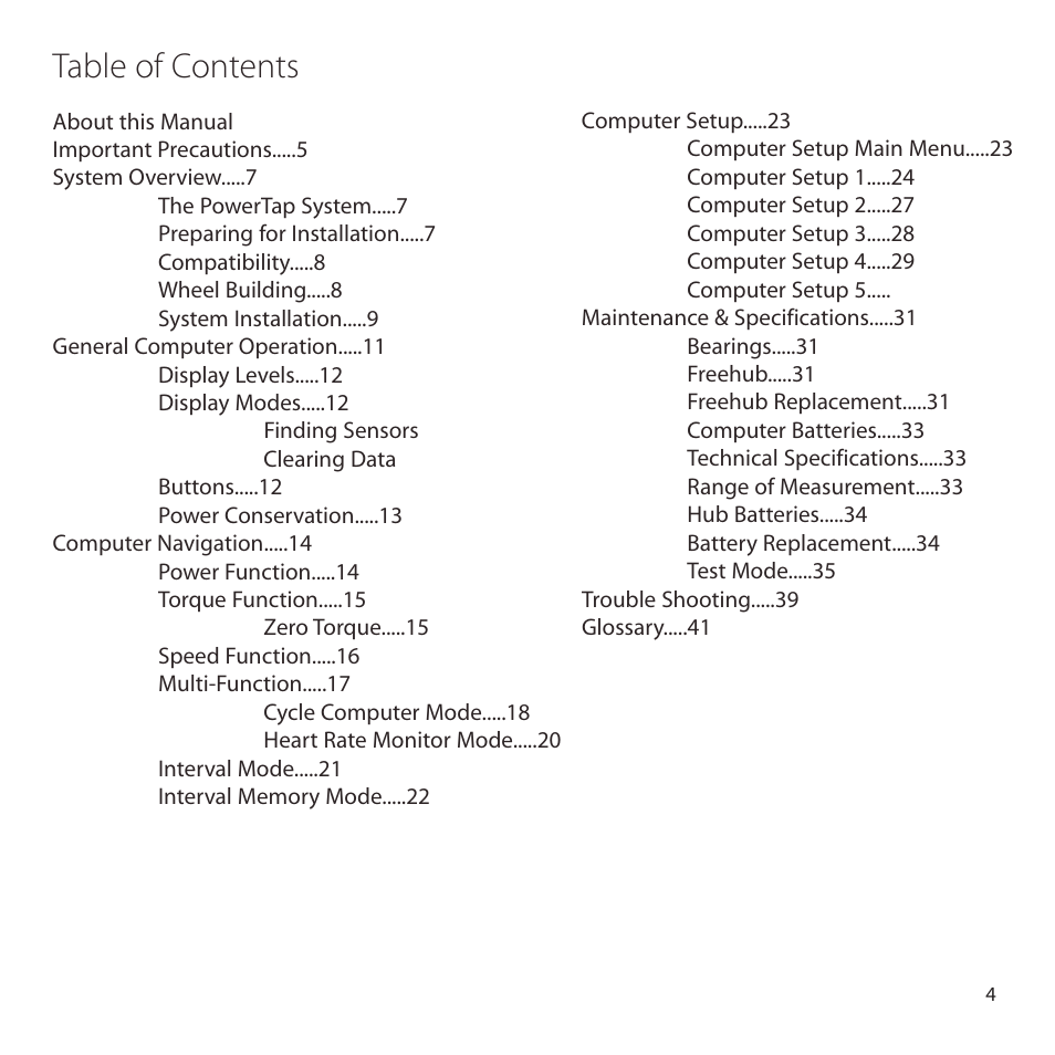 PowerTap SL 2.4 User Manual | Page 4 / 45
