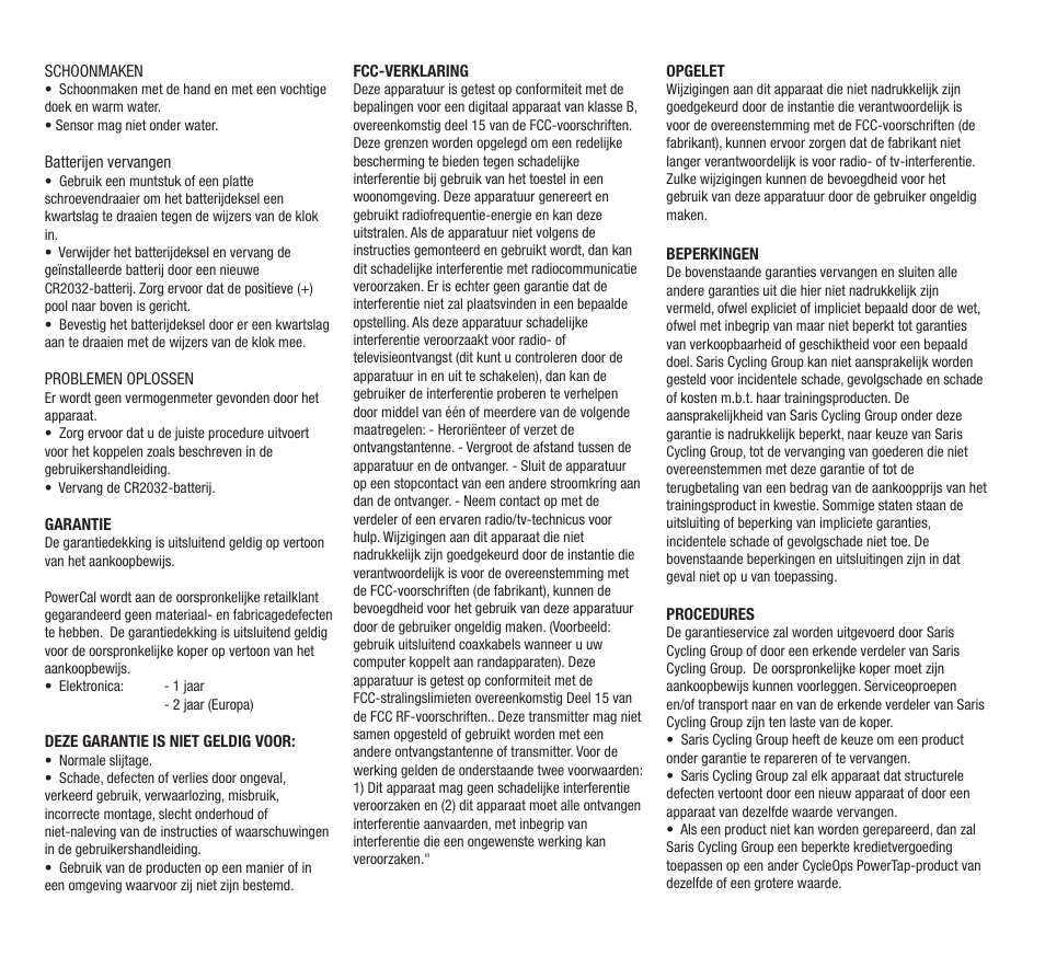 PowerTap PowerCal 2012 User Manual | Page 12 / 12
