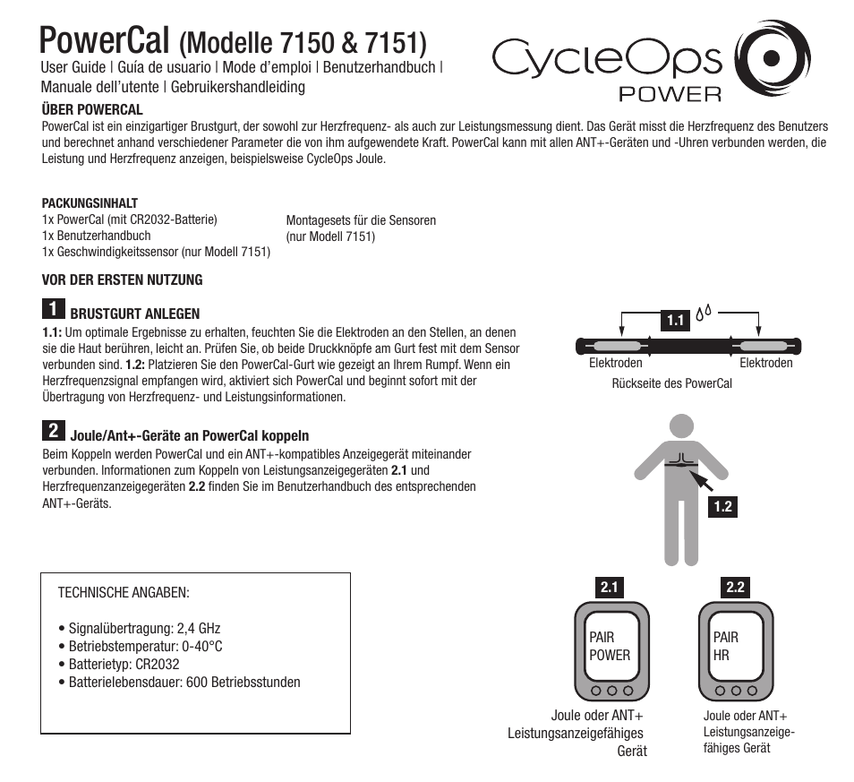 Powercal | PowerTap PowerCal 2012 User Manual | Page 3 / 12